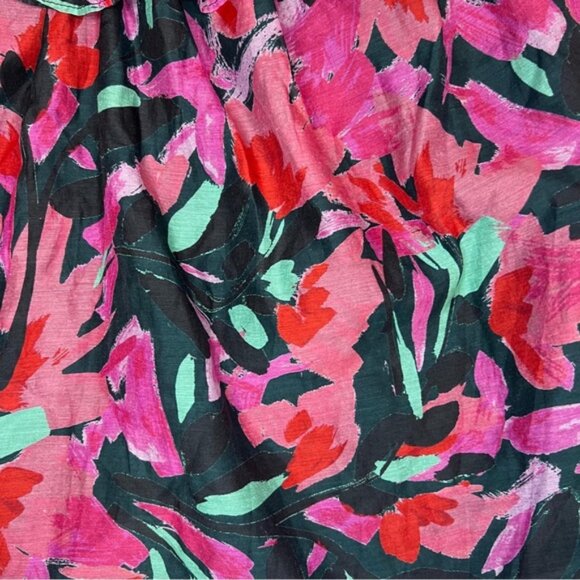 NWT COREY LYNN CALTER SILK Blend Cassandra Organza Yoke Floral Ruffles Top SMALL - Picture 13 of 15